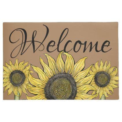 Sunflower Fields Welcome Doormat | Summer home decor, Sunflower, Fall ...