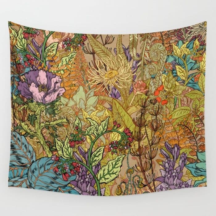Floral Garden Wall Tapestry by Beery Method | Society6 | Tapestry, Wall ...
