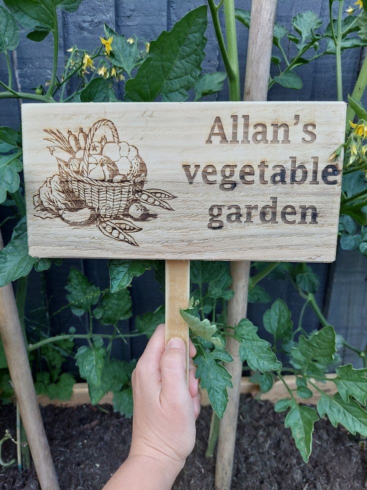 Personalised Wooden Garden Signs Plaque With a 25cm Ground Stake (in ...