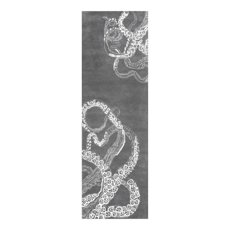 nuLOOM Octopus Tail 2 x 8 Gray Indoor Animal Print Runner Rug