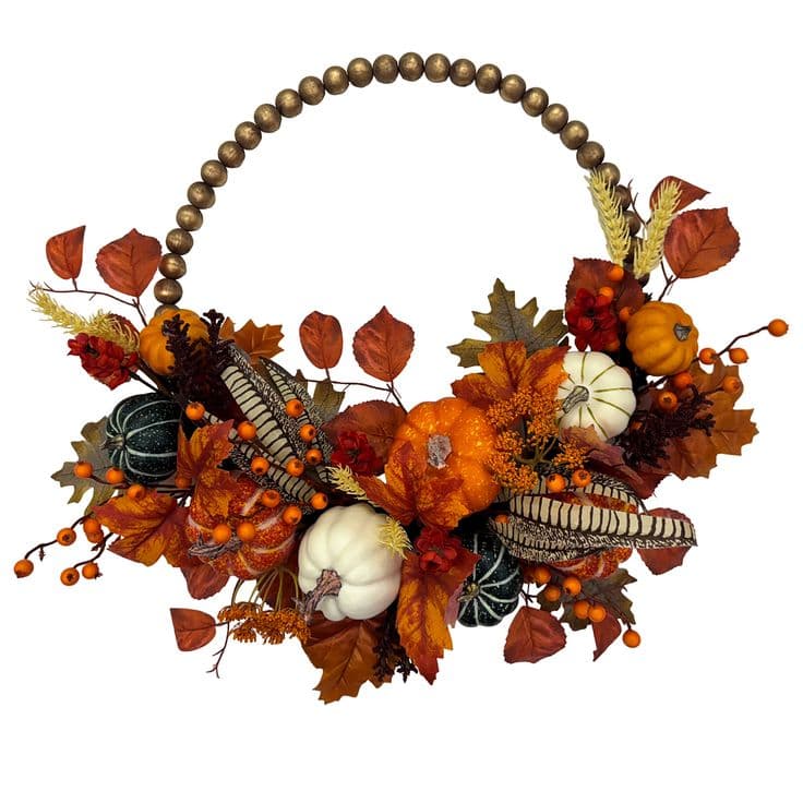 "22\" Pumpkin & Berry Beaded Wreath by Ashland® | Michaels®" | Fall ...