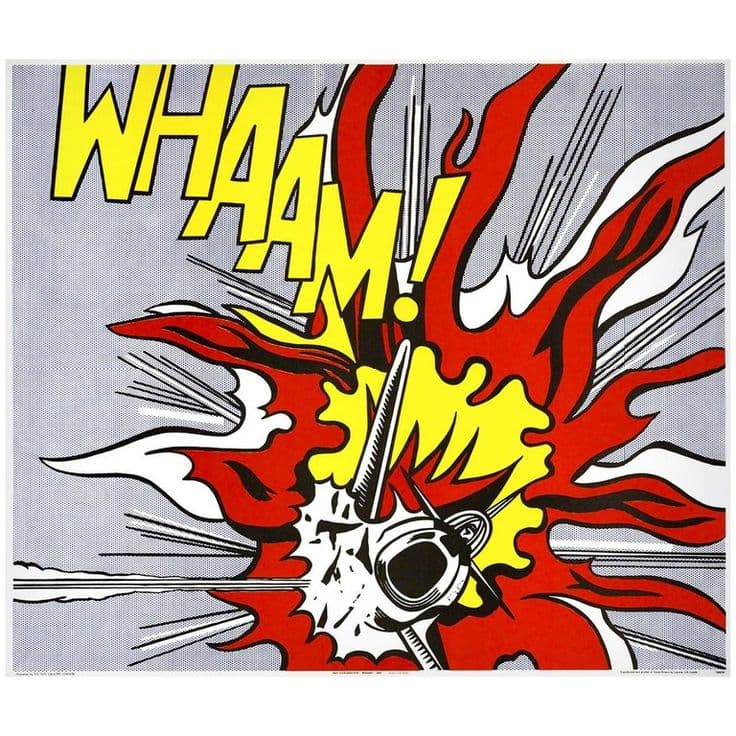 Roy Lichtenstein 'Whaam!' Rare Original Diptych Print Set on Wove Paper ...