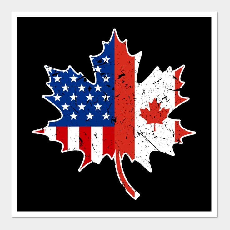 Maple Leaf Proud Canadian American Canada Flag Wall and Art Print