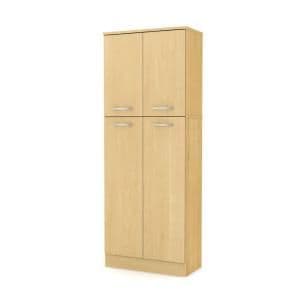 South Shore Axess 4-Door Natural Maple Food Pantry 7113971 - The Home ...