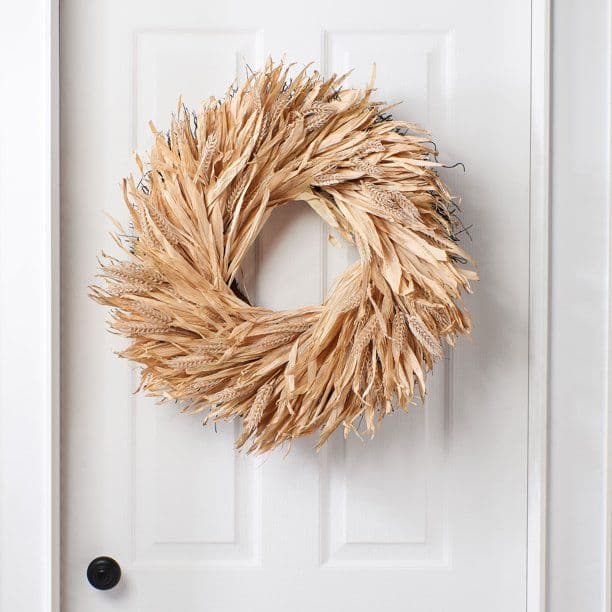 Harvest Corn Husk and Wheat Wreath, 24", by Way To Celebrate - Walmart ...
