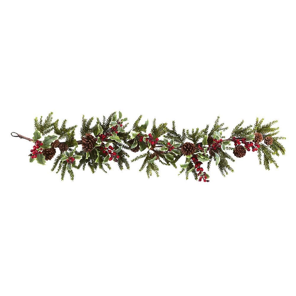 nearly natural Holly Berry Christmas Garland | Berry garland, Christmas ...