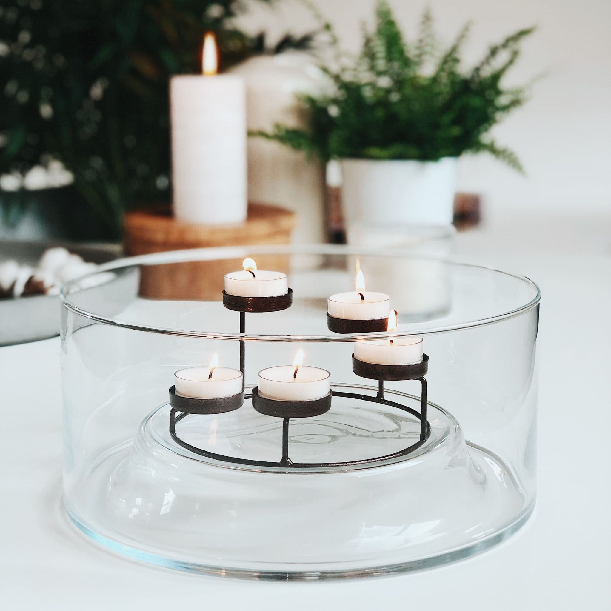 Clearly Creative™ Round Centerpiece in 2020 | Centerpieces, Tea light ...
