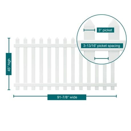 Veranda Glendale 4 ft. H x 8 ft. W White Vinyl Spaced Picket Fence ...