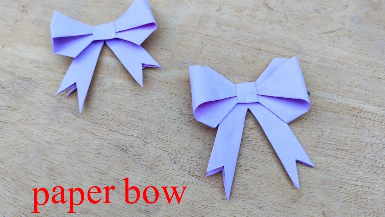 Easy paper bow | Origami bow | How to fold paper bow - YouTube