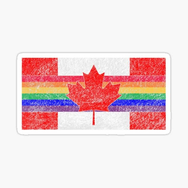 "Canada Maple Leaf Flag Lgbtq Gay Pride Rainbow Parade Canuck" Sticker ...