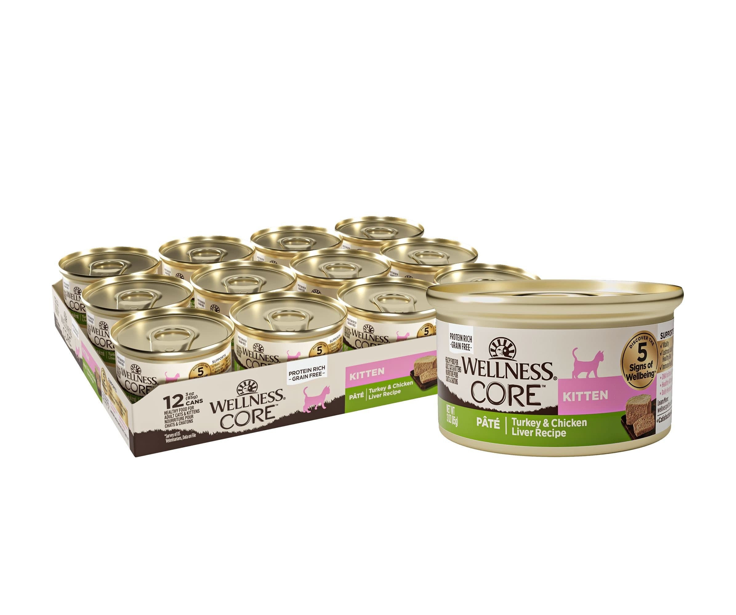 WELLNESS CORE Natural Grain-Free Turkey & Chicken Liver Pate Canned ...