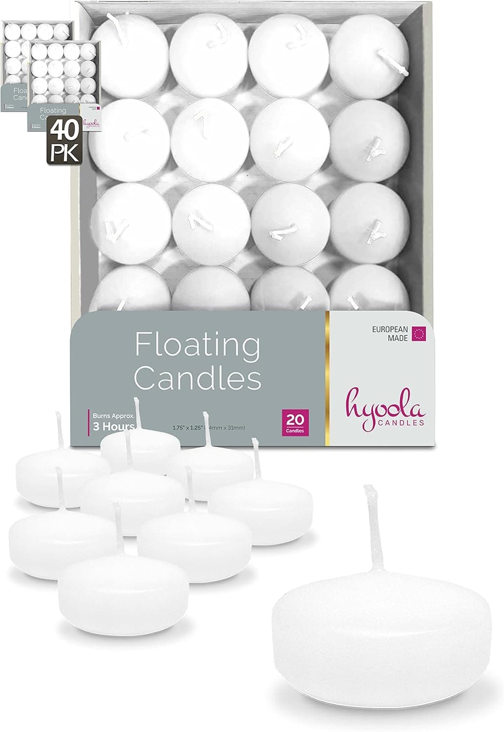 HYOOLA Premium White Floating Candles 1.75 Inch - 3 Nepal | Ubuy