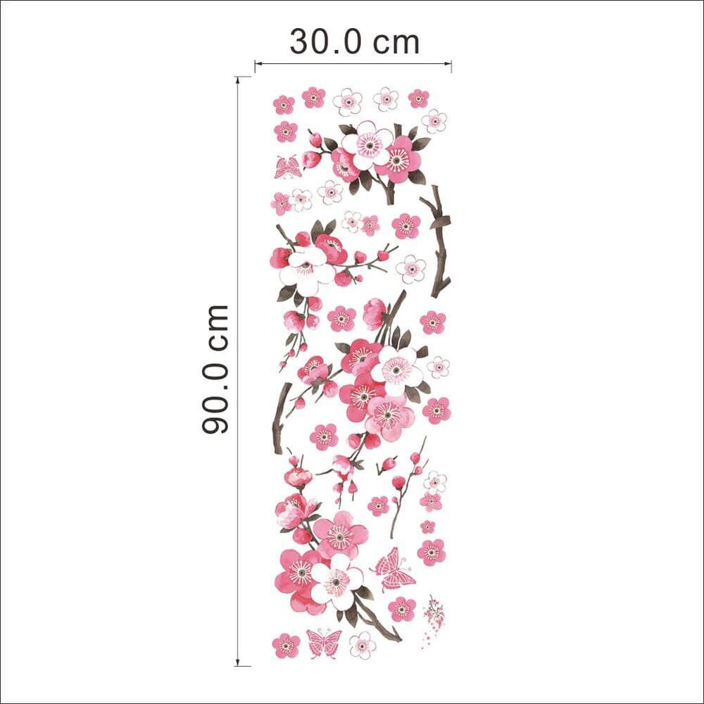 120x50cm Cherry Blossom flower Wall Stickers Water... – Grandado
