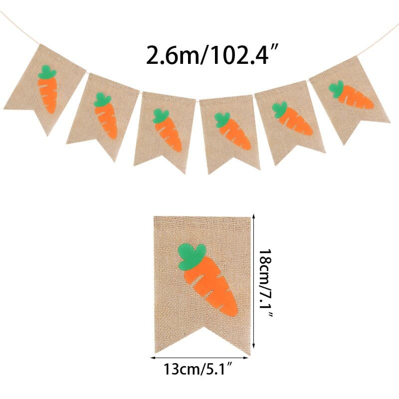 1 Set Easter Hanging Banners Rabbit Carrot Printed... – Grandado
