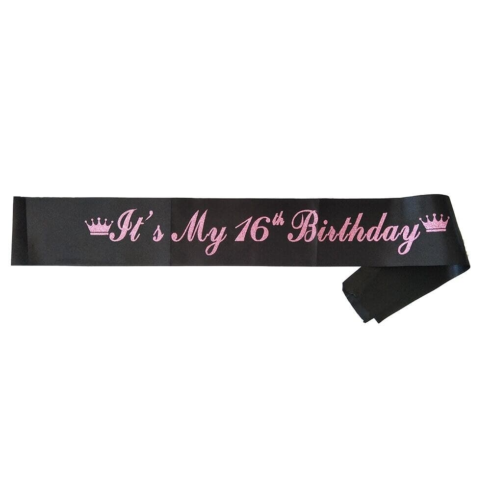 Sweet 16 Birthday Party Tiara Crown Headband Satin... – Grandado