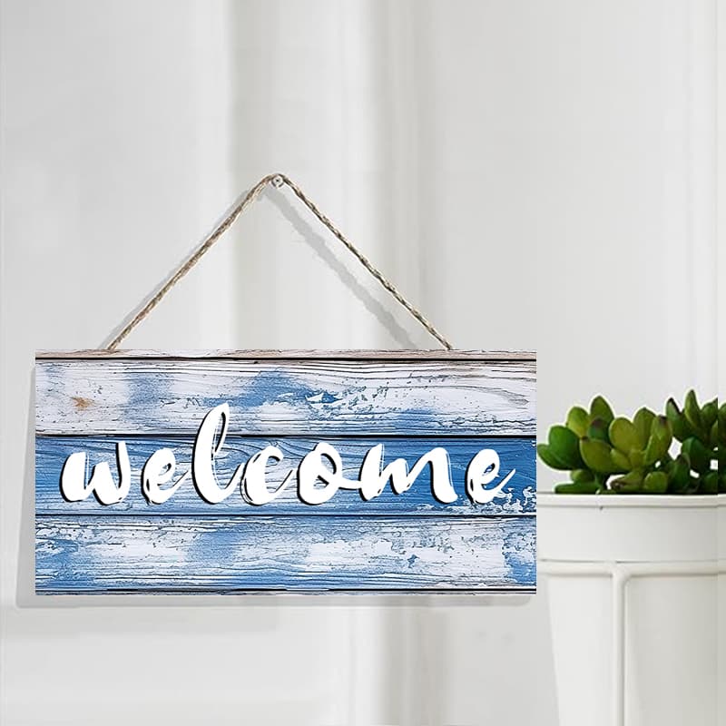 Rustic Welcome Wall Hanging Decor Wood Art Plaques... – Grandado