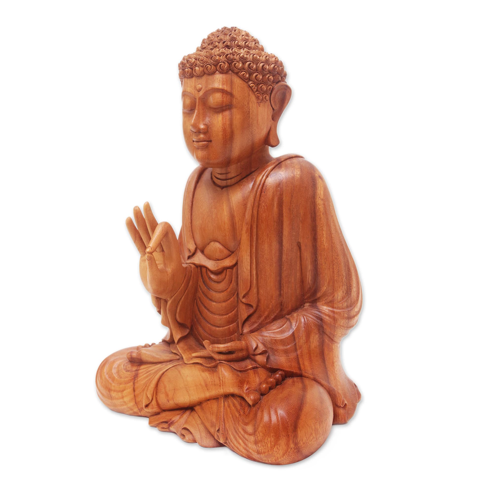 Indonesian Wood Sculpture - Buddha | NOVICA