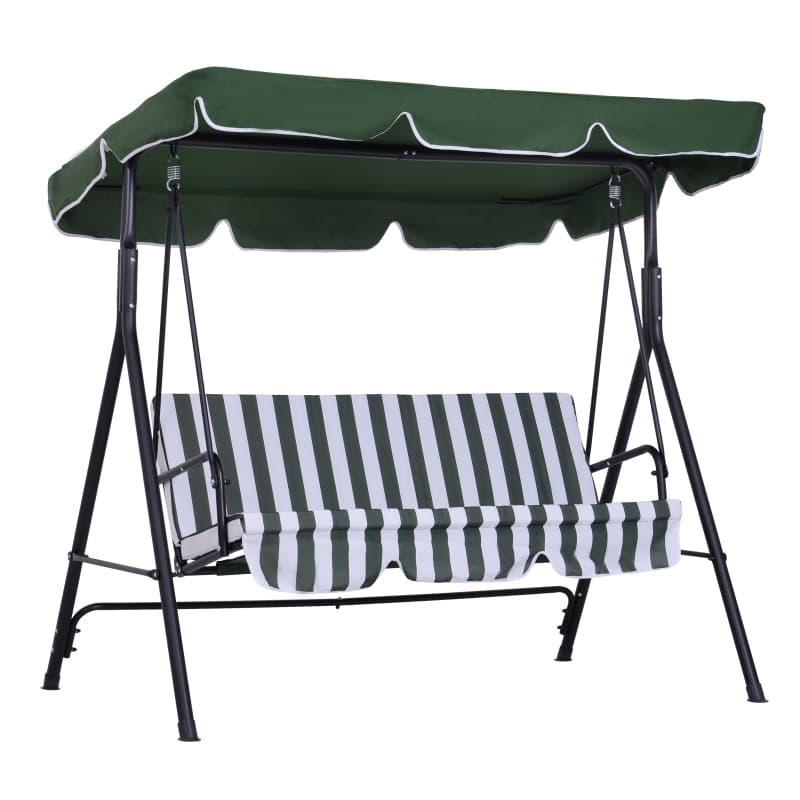 Outsunny 3-person Outdoor Porch Swing Lounge Chair Bench w/ Adjustable ...