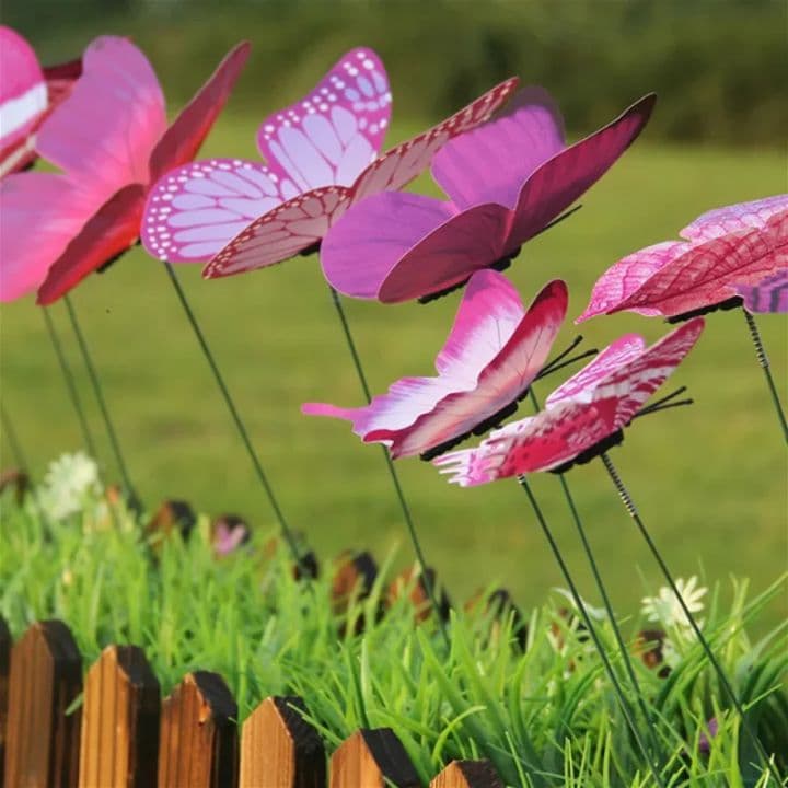12pcs/set Colorful Butterflies Garden Stake Yard Planter Butterfly ...