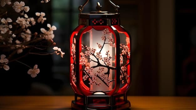 Premium Photo | Lantern and cherry blossom