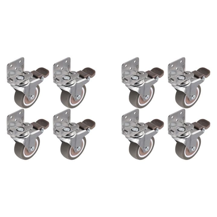 Side Mount Casters, 2 Inch Furniture Wheels, LShaped Rubber Casters Set ...