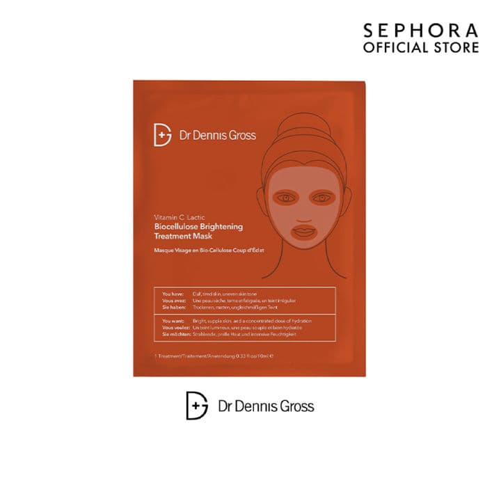 Dr. Dennis Gross C + Collagen Biocellulose Brightening Treatment Mask ...
