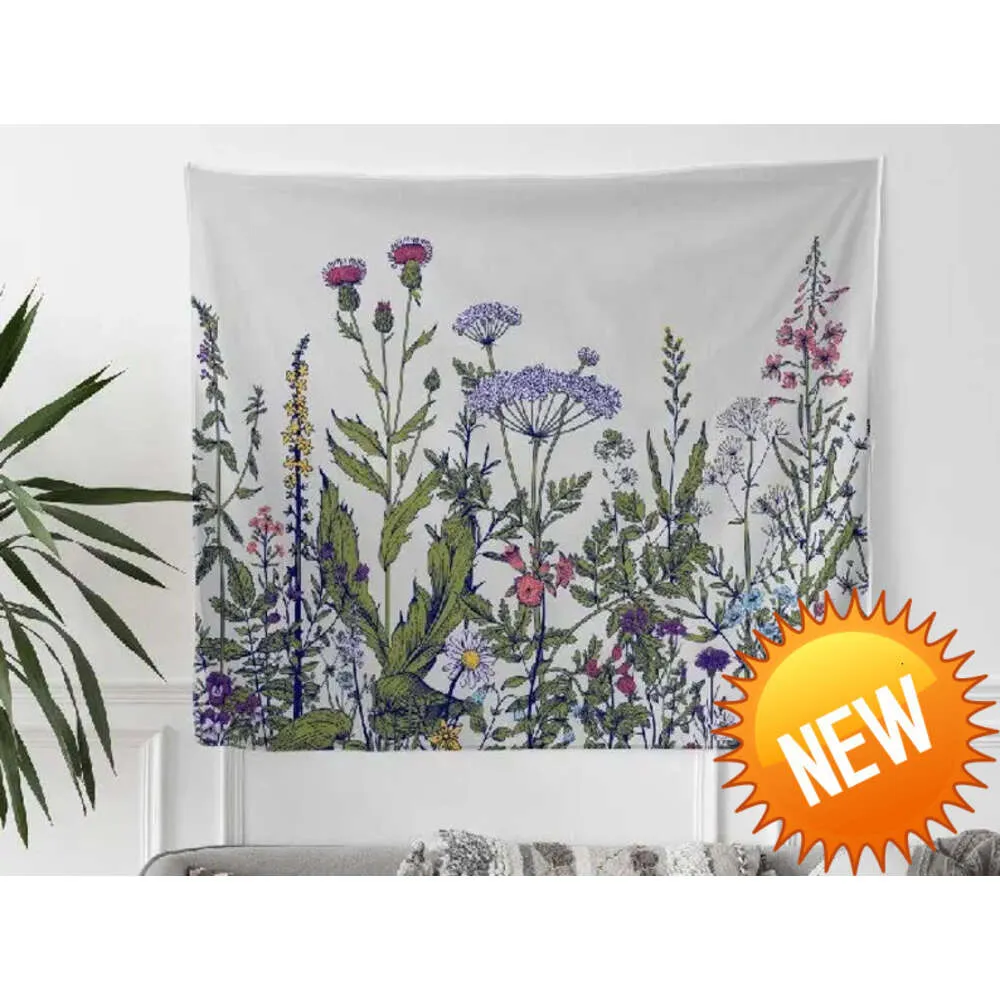 Purple Wildflower Tapestry - Vibrant Flower Wall Hanging, Meditation ...