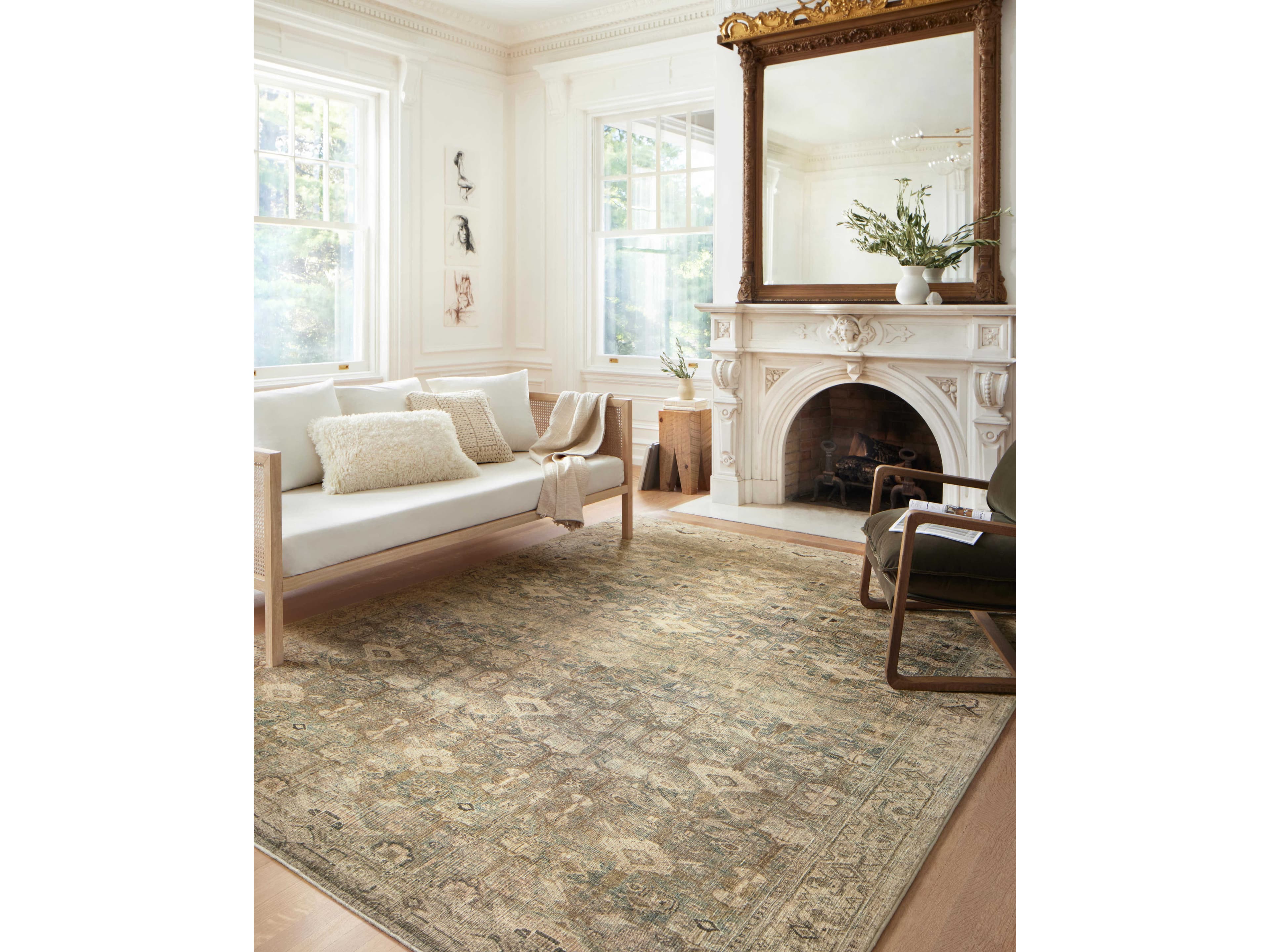 Loloi II Rugs Margot Cloudpile Bordered Area Rug | LLLMARGMAT04ANSG