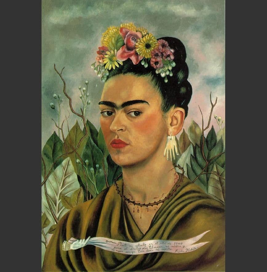 Frida Kahlo Self Portrait with Thorn Necklace Painting ...