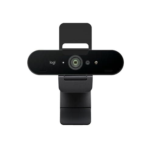 Logitech Brio 4K Webcam, Video Calling, Noise-Cancelling mic, HD Auto Light Correction, Wide Field of View, Works with Microsoft Teams, Zoom, Google Voice, Google Meet, PC/Mac/Laptop/MacBook/Tablet
