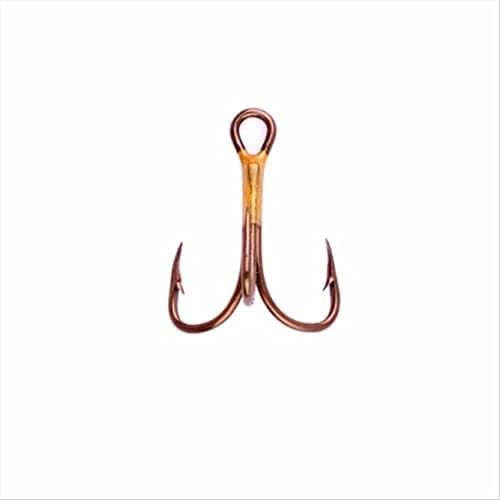 Eagle Claw 374F-4 2X Treble Regular Shank Curved Point Hook, 50 Piece, Bronze