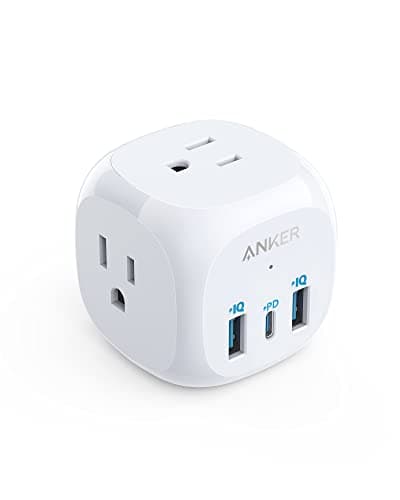 Anker USB C Outlet Extender, Anker 321 Outlet Extender With 3 Outlets and 20W USB C Charging for iPhone 13/12 Series, Power Delivery Charging for Dorm Rooms, Home Office, Cruise Ship Travel Esstential