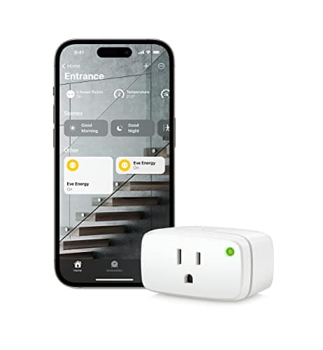 Eve Energy (Matter) - Smart Plug, App and Voice Control, 100% Privacy, Matter Over Thread, Works with Apple Home, Alexa, Google Home, SmartThings, Requires Thread Border Router