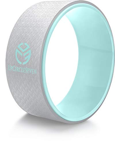 UpCircleSeven Yoga Wheel - [Pro Series] Strongest & Most Comfortable Dharma Yoga Prop Wheel, Perfect Accessory for Stretching and Improving Backbends, 12 x 5 Inch Basic (Cyan)