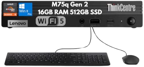 Lenovo ThinkCentre M75q Gen2 Tiny Desktop - AMD Ryzen 7 Pro 5750GE, 16GB RAM, 512GB SSD, Windos 11 Pro - 11JN002QUS