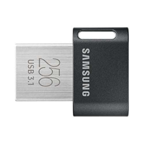 Samsung FIT Plus USB Flash Drive Type-A 256GB 400MB/s Read 110MB/s Write Compact USB 3.1 Memory Stick with Keyring Grey MUF-256AB/APC