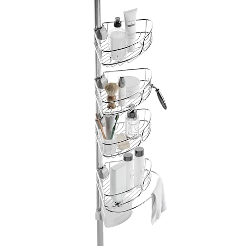 Zenna Home Tension Pole Shower Caddy, Adjustable Corner Shower Storage ...
