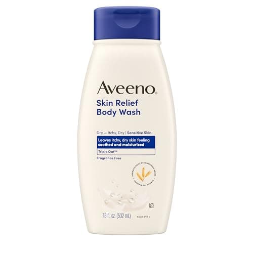 Aveeno Body Wash, Unscented Skin Relief Body Wash for Dry and Sensitive Skin, white, Pack of 2 (1064 ml Total)