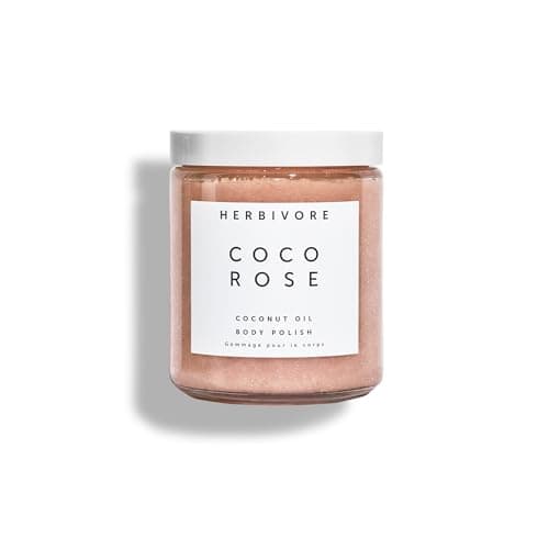 HERBIVORE Coco Rose Exfoliating Body Scrub – Cleansing Detox with Pink Clay, Moisturizing Coconut Oil & Shea Butter, Plant-based, Vegan, Cruelty-Free, 8 oz