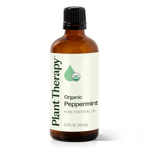 Plant Therapy Organic Peppermint Essential Oil 100% Pure, USDA Certified Organic, Undiluted, Natural Aromatherapy, for Diffusion, Skin, Hair, Therapeutic Grade 100 mL (3.3 oz)