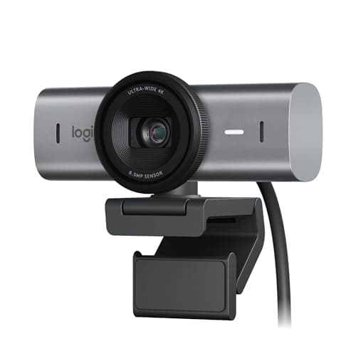 Logitech Brio 4K Webcam, Video Calling, Noise-Cancelling mic, HD Auto Light Correction, Wide Field of View, Works with Microsoft Teams, Zoom, Google Voice, Google Meet, PC/Mac/Laptop/MacBook/Tablet
