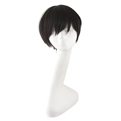 MapofBeauty Men's Short Straight Wig Cosplay Costume Wig (White)