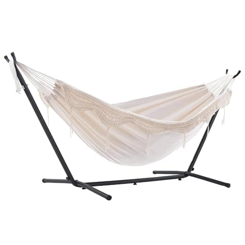 Amazon.com : Vivere with Space Saving Steel Stand 9ft Double Sunbrella ...