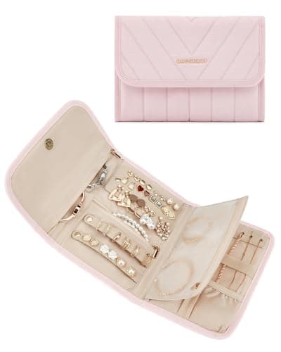 Amazon.com: BAGSMART Travel Jewelry Organizer Case, Foldable Jewelry ...