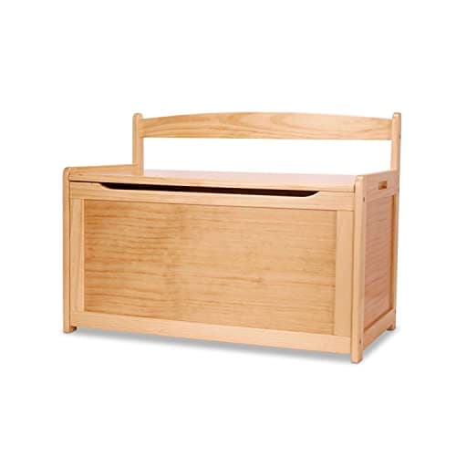 Melissa & Doug Wooden Toy Chest - Light Wood Furniture for Playroom ...