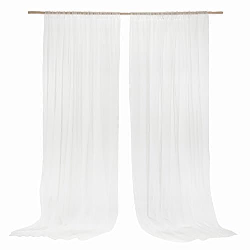 Ling's moment 2 Layer Wedding Backdrop Curtains Wrinkle-Free 10ft x ...