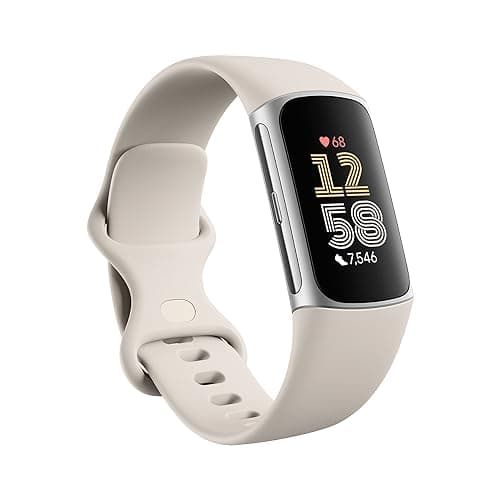 Fitbit Charge 5 Fitness Tracker - Lunar White/Soft Gold Stainless Steel ...
