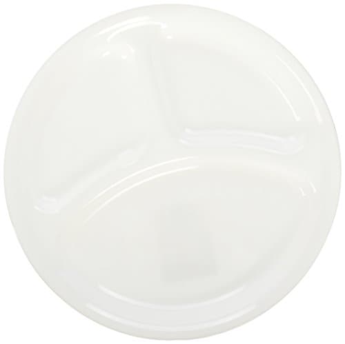 "CORELLE Vitrelle Glass Divided Round Dinner Plates, Winter Frost White ...