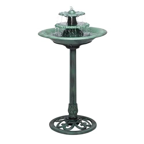 Alpine Corporation 3-Tiered Pedestal Fountain and Bird Bath with Fish ...