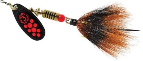 Mepps BF3 Y Black Fury - Plain Treble, 1/4-Ounce, Yellow Dot
